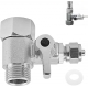 LLave de corte 3/8 Macho x 3/8 Racor Loco Hembra x 3/8 tubo osmosis