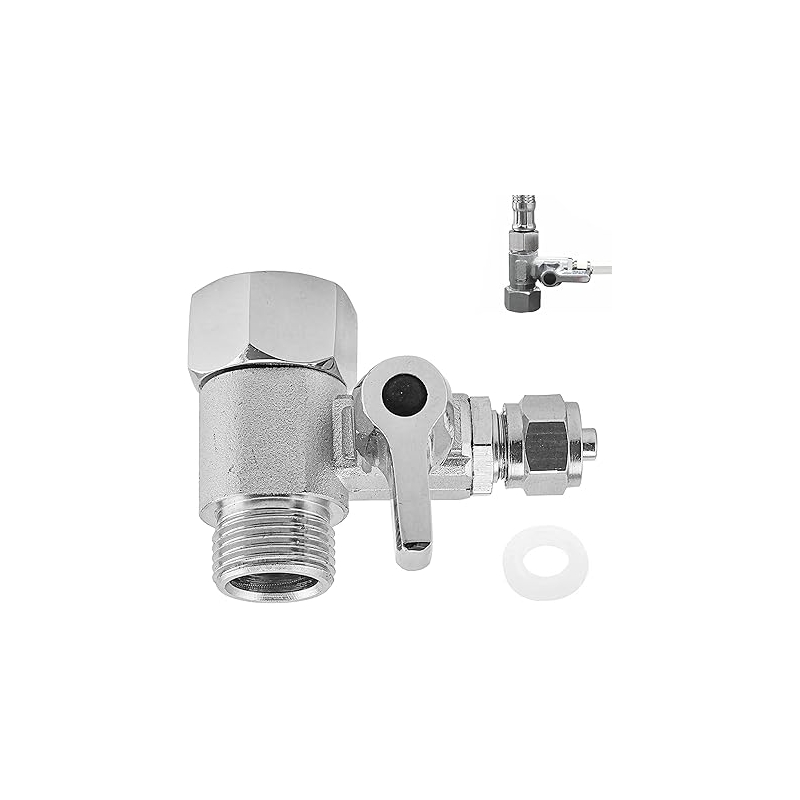 LLave de corte 3/8 Macho x 3/8 Racor Loco Hembra x 3/8 tubo osmosis