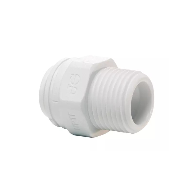 Adaptador Macho polipropileno blanco John Guest (rosca NPTF) 1⁄4″ x 1⁄2″