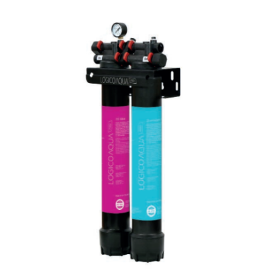 Kit Lógico Aqua Pro 21” doble Sistema con cartucho de filtración y de carbón fibra bacteriostático.