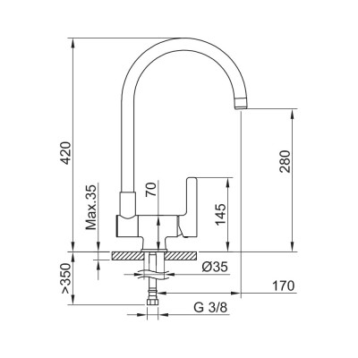 Grifo 3 vías Ósmosis Inversa Abatible FS19