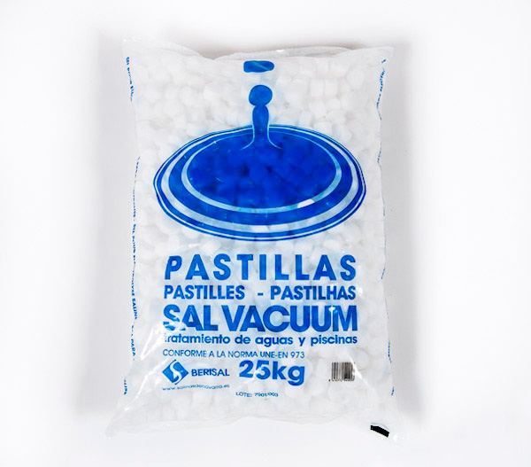 Sal vacuum compactada para descalcificador Saco 25 kg