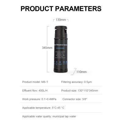 Filtro purificador de agua bajo fregadero Waterhome M8